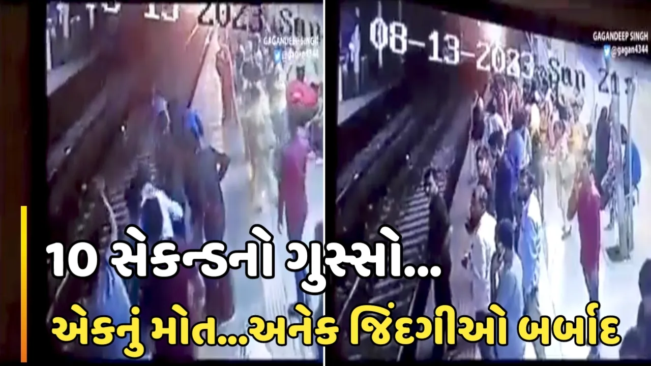 VIDEO: સ્ટેશન પર સહેજ ધક્કો વાગ્યો મહિલાએ યુવકને ધોઇ નાંખ્યો, પતિએ માર્યો માર્યો,અચાનક ટ્રેન આવી અને ઘટનાસ્થળે જ મોત