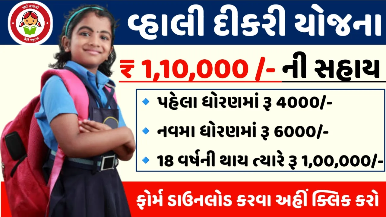 વ્હાલી દીકરી યોજના | Gujarat Vahali Dikri Yojana 2023 Form PDF