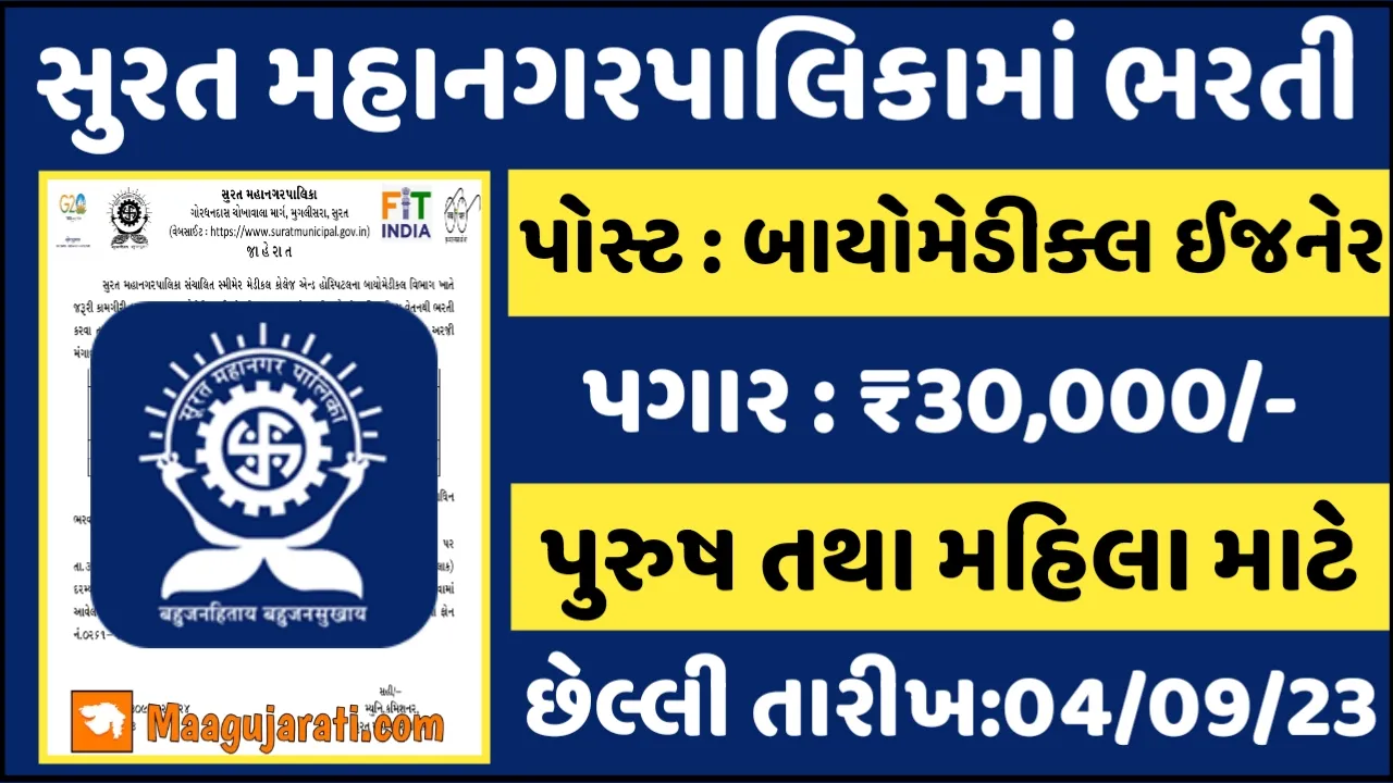SMC Recruitment 2023:સુરત મહાનગરપાલિકામાં ભરતી